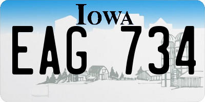 IA license plate EAG734