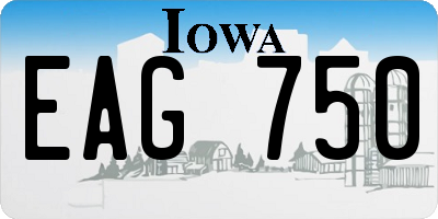 IA license plate EAG750