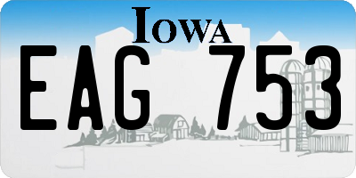 IA license plate EAG753