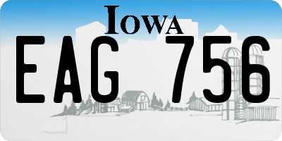 IA license plate EAG756