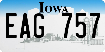 IA license plate EAG757