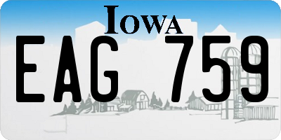 IA license plate EAG759