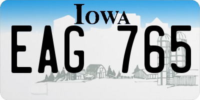 IA license plate EAG765