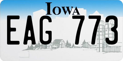 IA license plate EAG773
