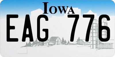 IA license plate EAG776
