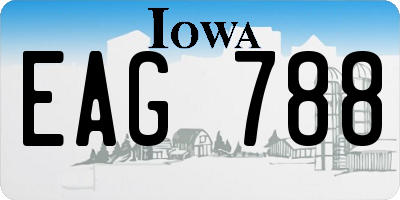 IA license plate EAG788