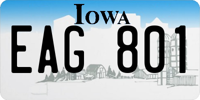 IA license plate EAG801