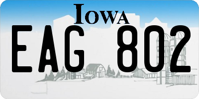 IA license plate EAG802