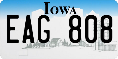 IA license plate EAG808