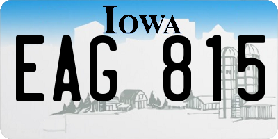 IA license plate EAG815