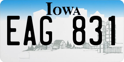 IA license plate EAG831