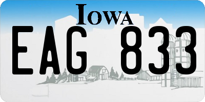 IA license plate EAG833