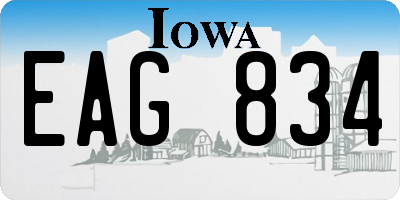 IA license plate EAG834