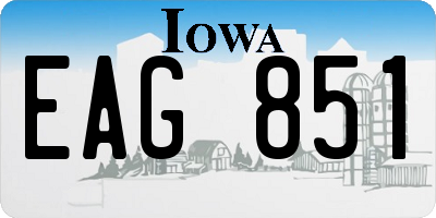 IA license plate EAG851