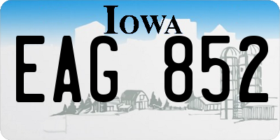 IA license plate EAG852