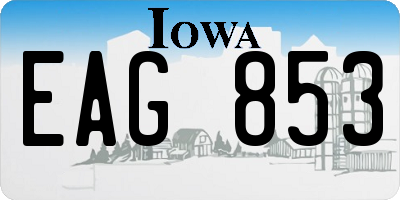 IA license plate EAG853
