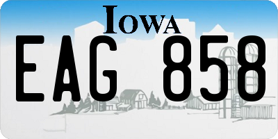 IA license plate EAG858