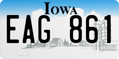 IA license plate EAG861