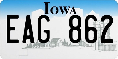 IA license plate EAG862