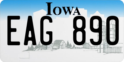 IA license plate EAG890