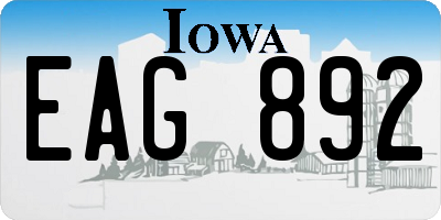 IA license plate EAG892