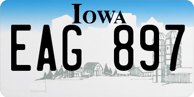 IA license plate EAG897