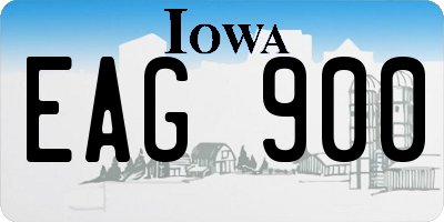 IA license plate EAG900