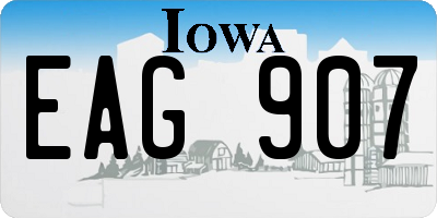 IA license plate EAG907