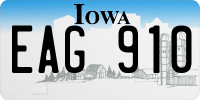 IA license plate EAG910