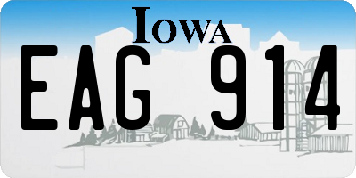IA license plate EAG914