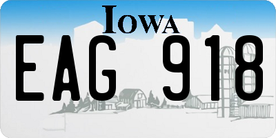 IA license plate EAG918