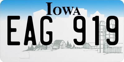 IA license plate EAG919