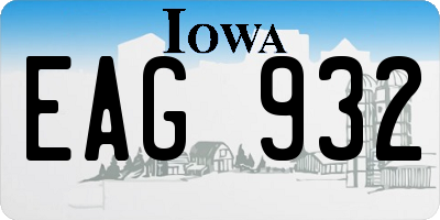 IA license plate EAG932