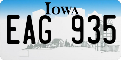 IA license plate EAG935