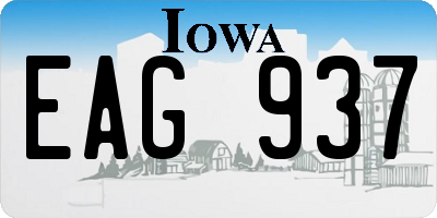 IA license plate EAG937
