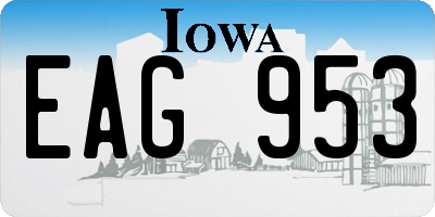 IA license plate EAG953