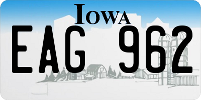 IA license plate EAG962