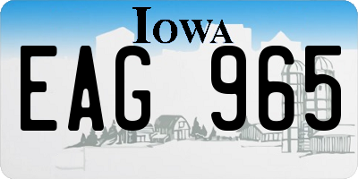 IA license plate EAG965