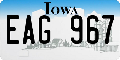 IA license plate EAG967