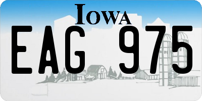 IA license plate EAG975