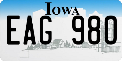 IA license plate EAG980