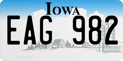 IA license plate EAG982