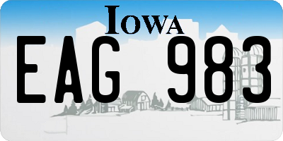 IA license plate EAG983