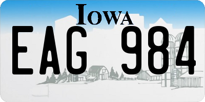 IA license plate EAG984
