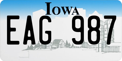 IA license plate EAG987