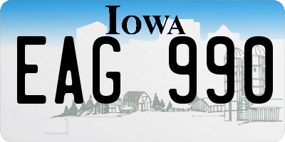 IA license plate EAG990