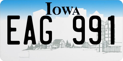 IA license plate EAG991