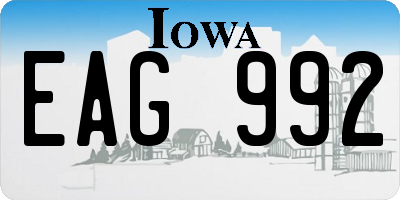 IA license plate EAG992