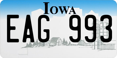 IA license plate EAG993