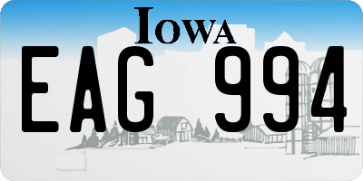 IA license plate EAG994